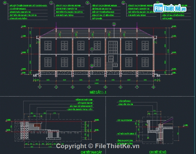 Bản vẽ chi tiết,kết cấu lớp học,lớp học,trường,2 tầng,2 tầng 6 phòng