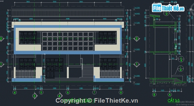 Thiết kế nhà lớp học 2 tầng 10 phòng,trường học 2 tầng 10 phòng,trường THCS,trường học,trường học  2 tầng