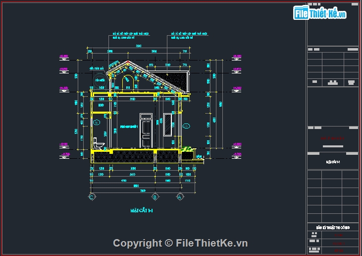 nhà cấp 4 đẹp,Autocad nhà cấp 4,Autocad nhà 5 gian,Nhà 6.8x16m,Thiết kế nhà 5 gian