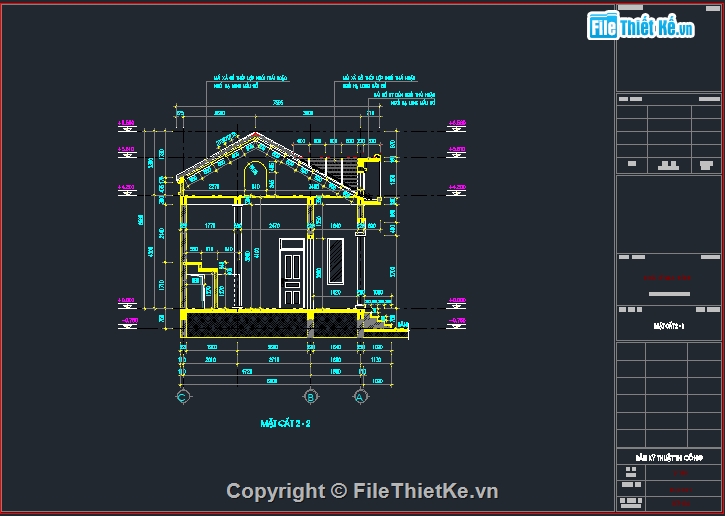 nhà cấp 4 đẹp,Autocad nhà cấp 4,Autocad nhà 5 gian,Nhà 6.8x16m,Thiết kế nhà 5 gian