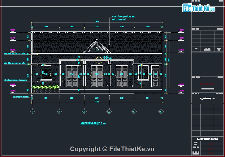 nhà cấp 4 đẹp,Autocad nhà cấp 4,Autocad nhà 5 gian,Nhà 6.8x16m,Thiết kế nhà 5 gian