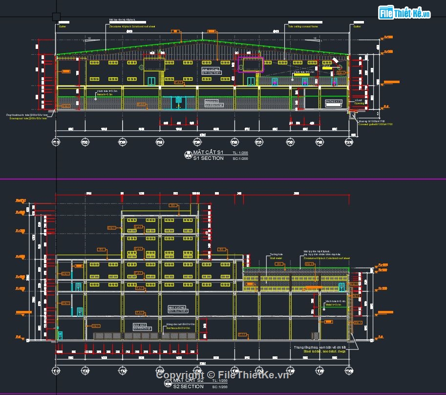 Nhà xưởng sản xuất,Nhà máy sợi,bản vẽ nhà máy sợi,thiết kế nhà máy sợi,File cad nhà máy sợi