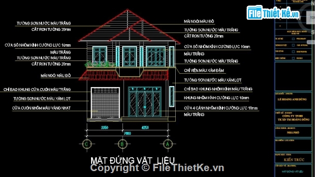 Nhà 2 tầng,Nhà ở 2 tầng,Nhà 2 tầng 7.6x14.4m,bản vẽ nhà phố