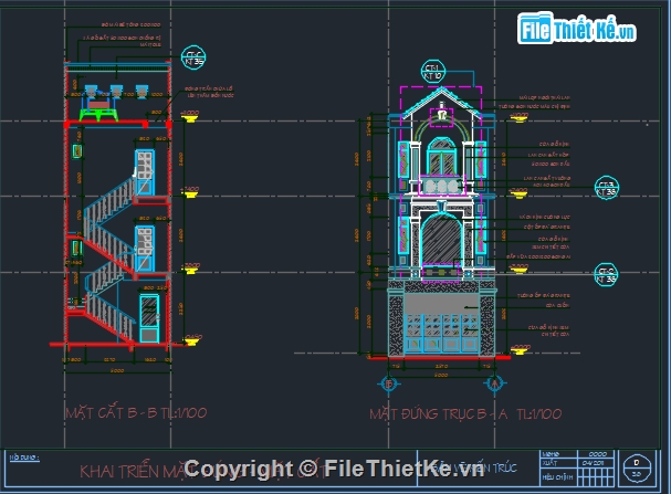 Bản vẽ nhà phố đẹp,Bản vẽ nhà phố 3 tầng đẹp,Bản vẽ nhà phố 3 tầng mái thái đẹp