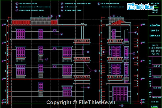 nhà 4 tầng,4 tầng,Bản vẽ nhà phố