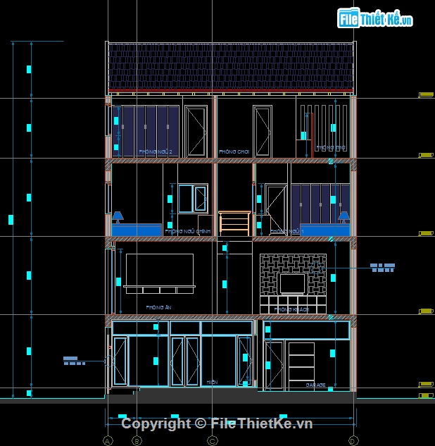 nhà phố 4 tầng 9x10m,Nhà phố 1 trệt 3 tầng 9.4x10m,nhà phố 4 tầng,bản vẽ nhà phố 4 tầng,Mẫu nhà phố 4 tầng