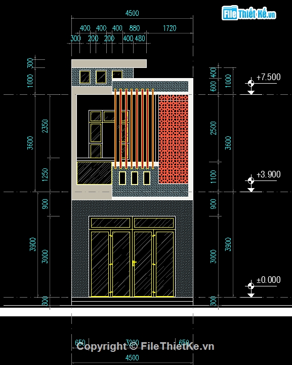 Nhà 2 tầng,Nhà phố,kiến trúc 2 tầng,bản vẽ nhà phố 2 tầng,nhà phố 2 tầng 4.5x18m