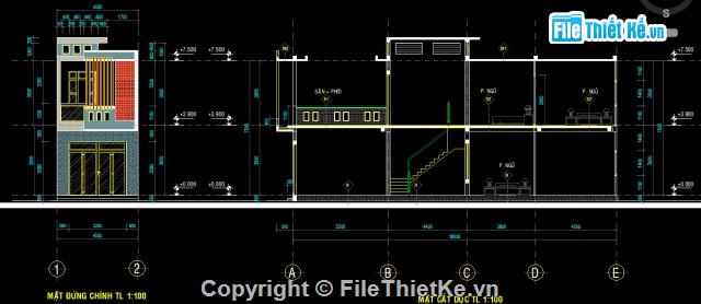 Nhà 2 tầng,Nhà phố,kiến trúc 2 tầng,bản vẽ nhà phố 2 tầng,nhà phố 2 tầng 4.5x18m