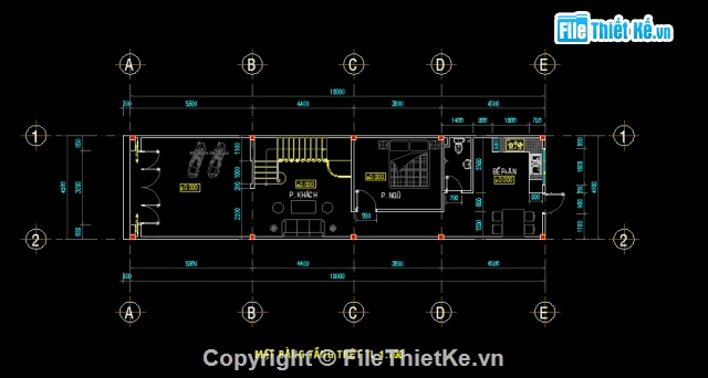 Nhà 2 tầng,Nhà phố,kiến trúc 2 tầng,bản vẽ nhà phố 2 tầng,nhà phố 2 tầng 4.5x18m