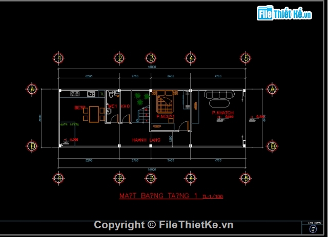 Bản vẽ nhà phố,Nhà phố 2 tầng 5x17m,kết cấu nhà phố,kiến trúc 2 tầng