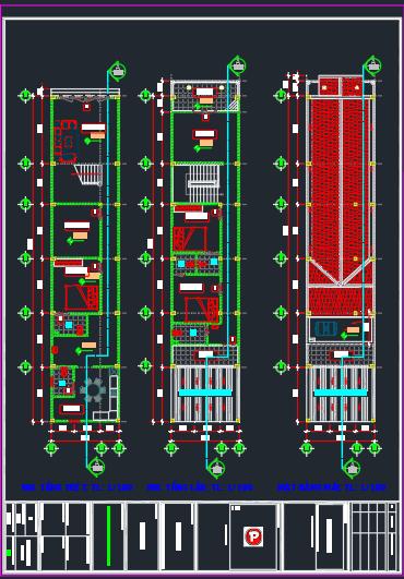 2 tầng mái thái,Bản vẽ mái thái 5x24 đẹp,Bản vẽ mái thái 2 tâng