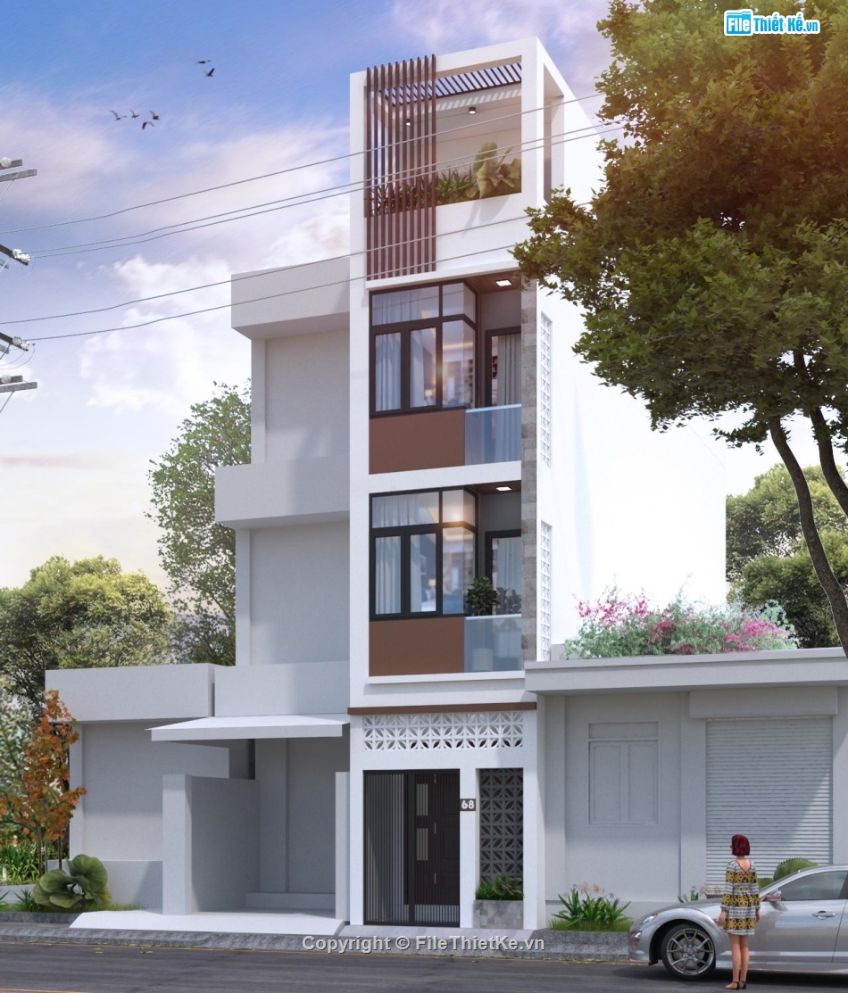 Bản vẽ nhà phố,nhà phố 3 tầng,kết cấu nhà phố,điện nước nhà phố