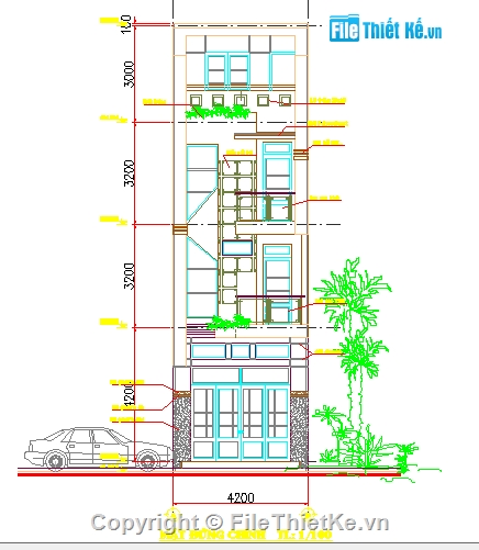 Bản vẽ nhà phố,nhà phố 3 tầng,4.2x21m,bản vẽ nhà phố mặt tiền 4.2m,bản vẽ,nhà phố
