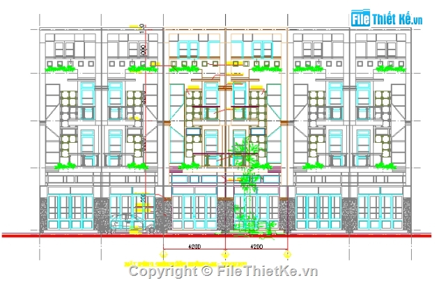 Bản vẽ nhà phố,nhà phố 3 tầng,4.2x21m,bản vẽ nhà phố mặt tiền 4.2m,bản vẽ,nhà phố