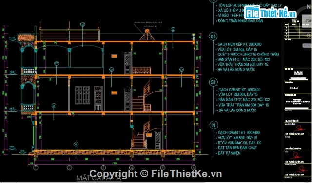 Nhà phố 3 tầng,Nhà phố 3 tầng 4.5x17m,CAD Nhà phố 3 tầng,bản vẽ nhà phố 3 tầng