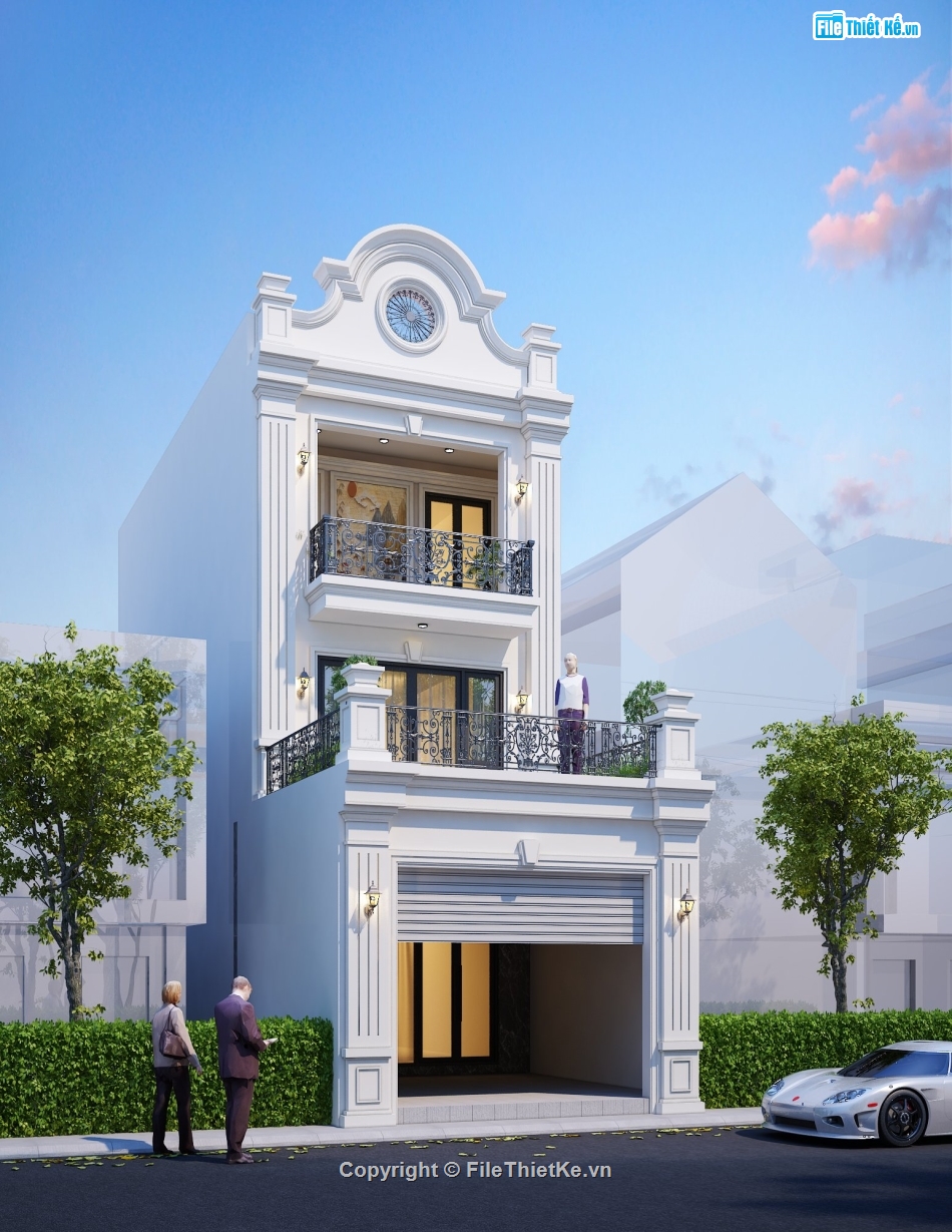 nhà phố 3 tầng,Bản vẽ,Bản vẽ nhà phố