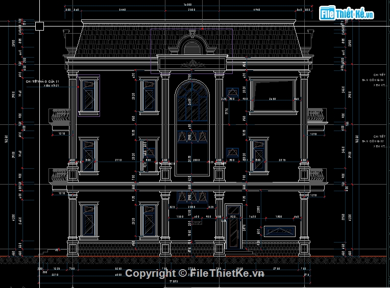 File cad nhà phố,Nhà phố 3 tầng,kết cấu kiến trúc nhà 3 tầng,bản vẽ tân cổ điển,Bản vẽ Nhà phố