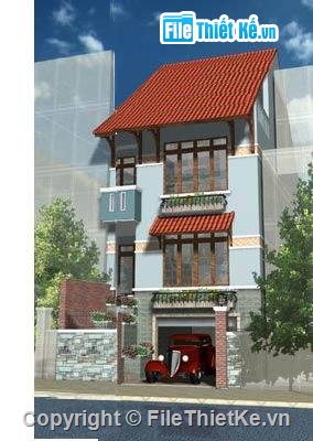 nhà phố 3 tầng,kiến trúc 3 tầng,kết cấu nhà phố,Bản vẽ nhà phố,nhà phố 3 tầng 5x20m