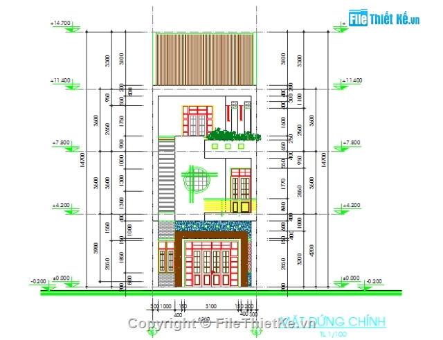 Bản vẽ nhà phố,nhà phố 3 tầng,6x17m,mặt tiền 6m,biệt thự 3 tầng,hồ sơ thiết kế nhà phố 3 tầng