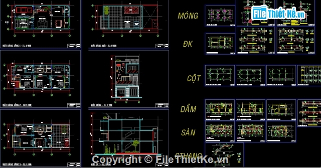 nhà phố 3 tầng,bản vẽ cad nhà phố 3 tầng,Nhà Phố 3 tầng 7.4x17.2m