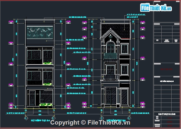 nhà phố kích thước 4x15m,autocad nhà phố 3 tầng,nhà phố 3 tầng,autocad nhà phố 3 tầng 4.3x15m