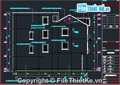 nhà phố kích thước 4x15m,autocad nhà phố 3 tầng,nhà phố 3 tầng,autocad nhà phố 3 tầng 4.3x15m