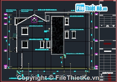 nhà phố kích thước 4x15m,autocad nhà phố 3 tầng,nhà phố 3 tầng,autocad nhà phố 3 tầng 4.3x15m