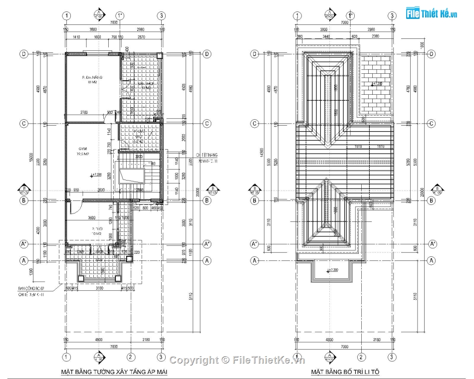 Bản vẽ nhà phố 3 tầng hiện đại,kích thước 7x20m,phối cảnh nhà ohố 3 tầng,nhà đẹp