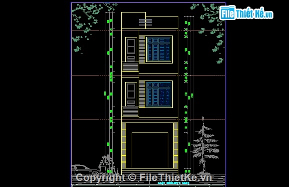 Bản vẽ nhà phố 3 tầng,nhà phố 3 tầng,nhà phố 4.2x11.35m