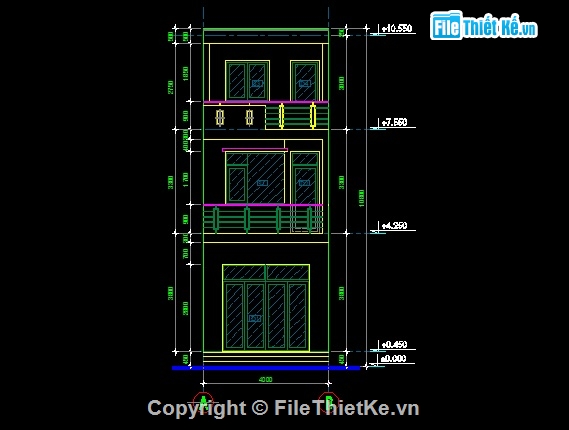 bản vẽ nhà phố 3 tầng,nhà phố mặt tiền 4m,bản vẽ nhà phố mặt tiền 8m,nhà phố 4x11.5m