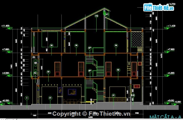 Bản vẽ nhà phố,nhà phố 3 tầng,kiến trúc 3 tầng,nhà phố 6x16m,kết cấu nhà phố 3 tầng