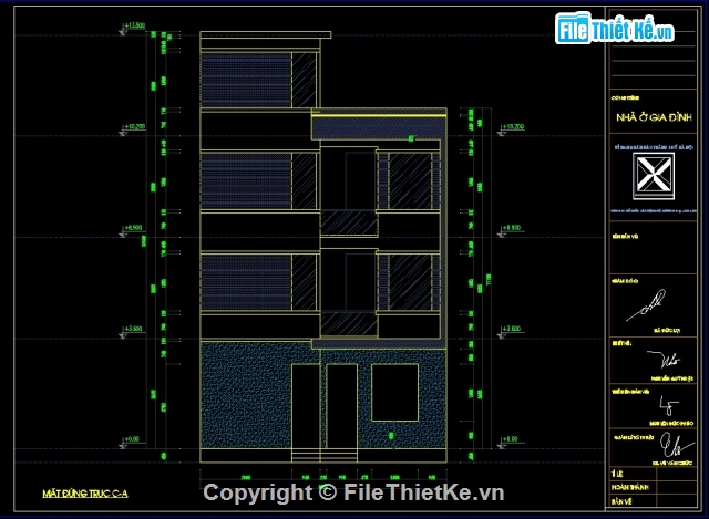 Bản vẽ nhà phố 3.5 tầng,Bản vẽ nhà phố 3.5 tầng kích thước 8.3x12.8m,File cad nhà phố 4 tầng kích thước 8.3x12.8m,Bản vẽ nhà phố 4 tầng