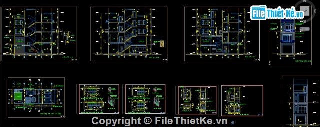 kiến trúc 5 tầng CAD,Nhà phố 4 tầng CAD,CAd kiến trúc 4 tầng,CAD Nhà phố 4 tầng,Nhà phố 4 tầng 1 tum