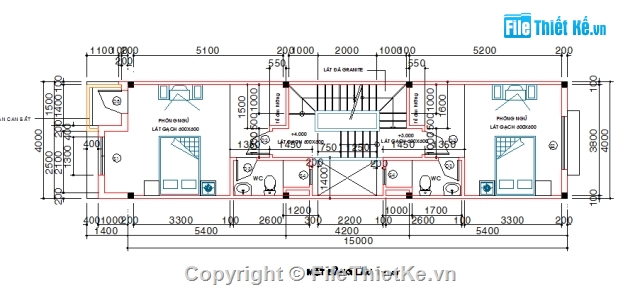 Bản vẽ full,nhà 4 tầng,Bản vẽ nhà phố,4 tầng,4x15m,4x22m