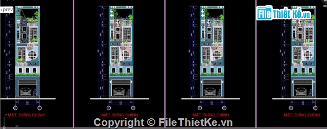 Nhà phố 4 tầng,bản vẽ nhà phố,Nhà phố 4x16m,nhà phố 4 tầng 4x16m