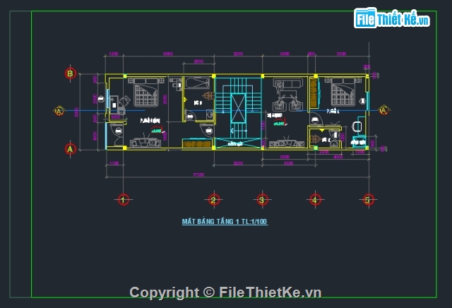 nhà phố 4 tầng,Bản vẽ nhà phố,nhà 4 tầng,nhà phố 4 tầng 5x22.19m