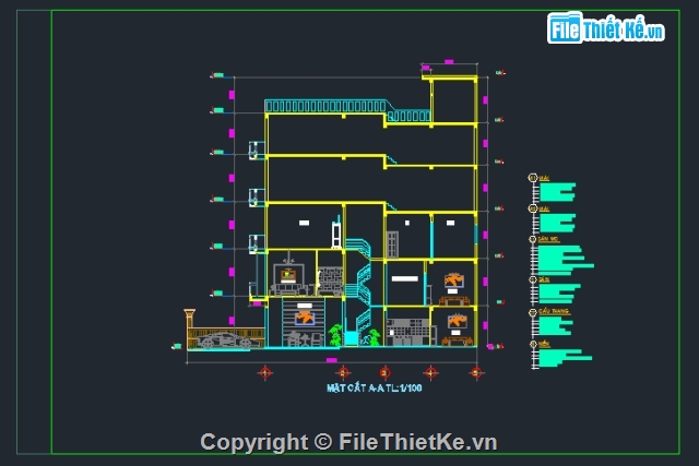 nhà phố 4 tầng,Bản vẽ nhà phố,nhà 4 tầng,nhà phố 4 tầng 5x22.19m