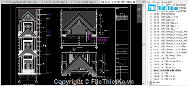 Nhà phố 4 Tầng 7x13m,Nhà phố,Bản vẽ kiến trúc Nhà phố,Revit nhà phố 4 tầng,Bản vẽ nhà phố 4 tầng