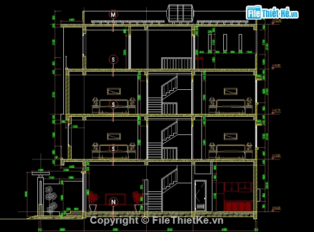 Bản vẽ nhà phố,nhà phố 4 tầng,thiết kế nhà phố đẹp