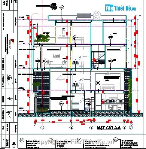 Bản vẽ nhà phố 4 tầng,Bản vẽ nhà phố 4 tầng hiện đại,bản vẽ nhà phố mặt tiền 3.3m,3.3x13.2m