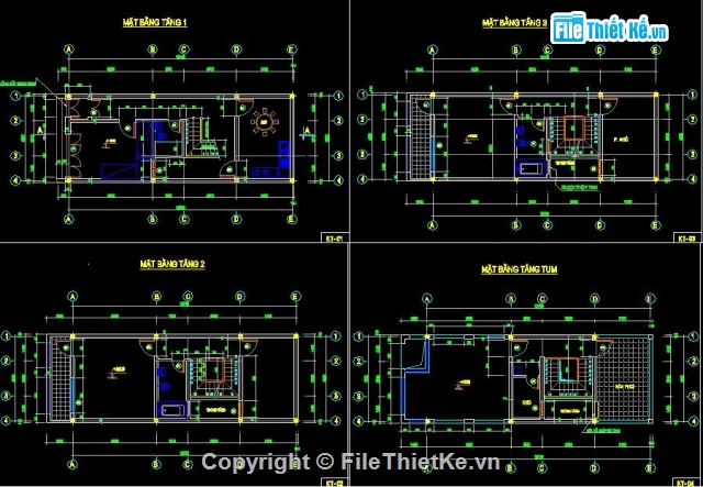 Bản vẽ nhà phố,nhà 4 tầng,nhà phố kt 4.8x13m,mẫu nhà 4 tầng đẹp