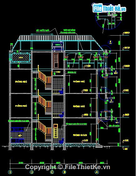 Bản vẽ nhà phố,nhà 4 tầng,nhà phố kt 4.8x13m,mẫu nhà 4 tầng đẹp