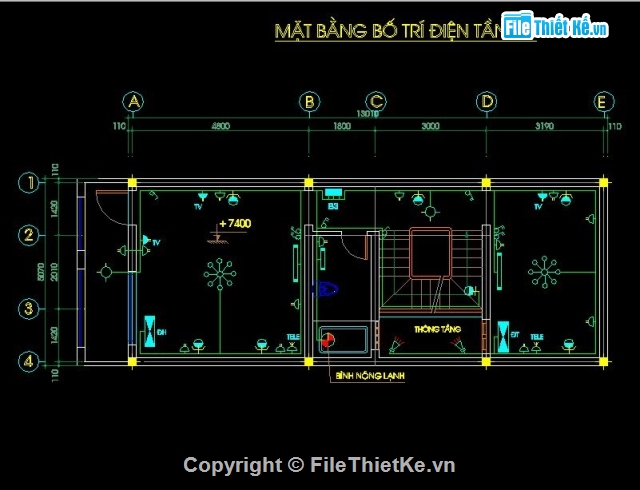 Bản vẽ nhà phố,nhà 4 tầng,nhà phố kt 4.8x13m,mẫu nhà 4 tầng đẹp