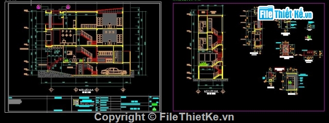 nhà phố gồm 3 lầu và 1 tầng hầm để xe ô tô,tầng hầm để xe ô tô,nhà 4 tầng,Bản vẽ nhà phố