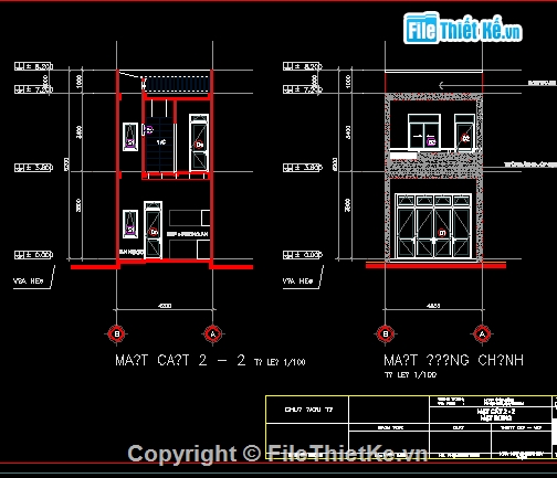 Bản vẽ kiến trúc nhà phố,kết cấu nhà phố,điện nước nhà phố,Nhà phố 4.2x14m,bản vẽ nhà 2 tầng