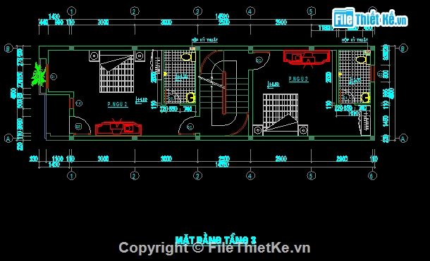 Bản vẽ,Bản vẽ nhà phố,nhà phố 3 tầng,bản vẽ nhà phố mặt tiền 4.5m,4.5x13m,bản vẽ nhà ống