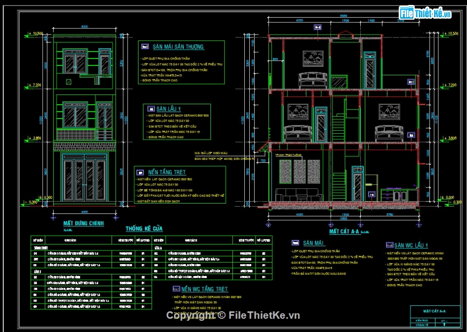 Bản vẽ nhà phố,Bản vẽ nhà phố 4x9.6m,bản vẽ autocad nhà phố 3 tầng,nhà phố 3 tầng,cad nhà phố 3 tầng