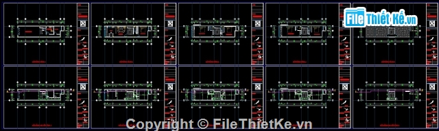 Bản vẽ nhà phố 5 tầng 4.4x17.95m,Bản vẽ nhà phố 5 tầng,Bản vẽ Cad nhà phố 5 tầng,Bản vẽ nhà 5 tầng