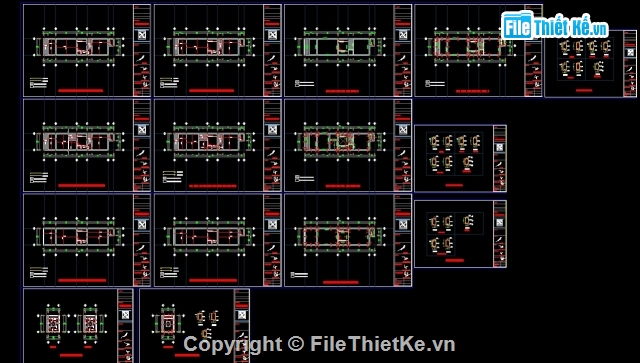 Bản vẽ nhà phố 5 tầng 4.4x17.95m,Bản vẽ nhà phố 5 tầng,Bản vẽ Cad nhà phố 5 tầng,Bản vẽ nhà 5 tầng