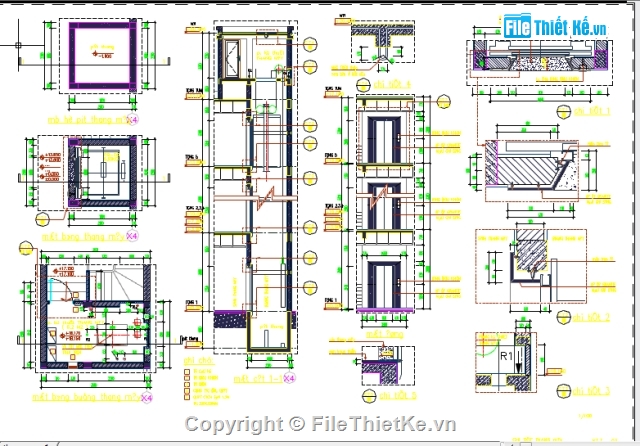 Bản vẽ nhà phố,kiến trúc và kết cấu,Bản vẽ kiến trúc nhà phố,kết cấu nhà phố,nhà phố 5 tầng